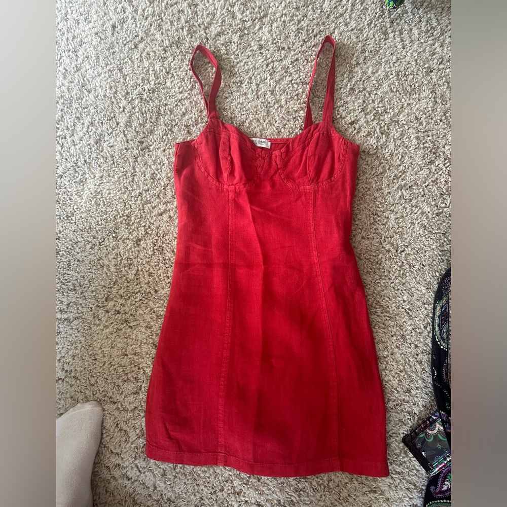 Pull and bear red linen dress
